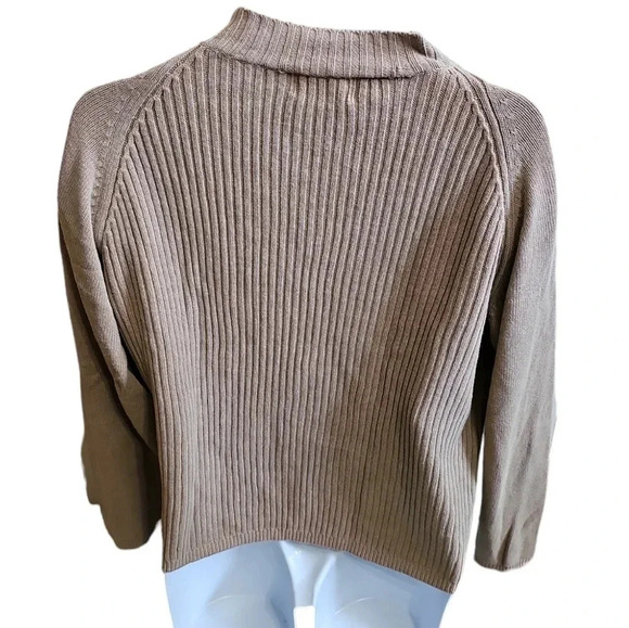 International Male M 90s Beige Ribbed Sweater Shoulder Zip Rare Vintage Preppy - Picture 4 of 7